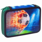 Пенал BRAUBERG, 2 отделения, полиэстер, 21х14 см, «Fire football», 270322