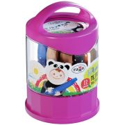 Масляные мелки ГАММА «Малыш» 12 цветов, 11х75 мм, шестигранные, пластиковый стакан-подставка, 051218_01