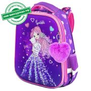 Ранец BRAUBERG PREMIUM, 2 отделения, с брелком, «Shining girl», 38х29х16 см, 270592