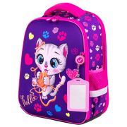 Ранец BRAUBERG FIT, 2 отделения, «Playing kitty», 3D-панель, 38х27х14 см, 270615