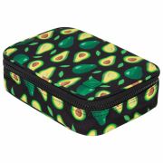 Пенал-косметичка BRAUBERG БОЛЬШОЙ, 1 отделение, 1 откидная планка, ткань, 21x15x6 см, «Avocado», 270706