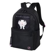 Рюкзак BRAUBERG FASHION CITY универсальный, карман-антивор, «Romantic Anime», черный, 44х31х16 см, 270808