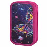 Пенал ЮНЛАНДИЯ, 2 отделения, ламинированный картон, 19х11 см, «Colorful butterfly», 270886