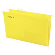 Подвесные папки A4/Foolscap (404х240 мм) до 80 л., КОМПЛЕКТ 10 шт., желтые, картон, STAFF, 270935