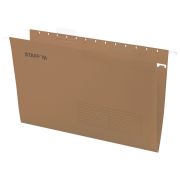 Подвесные папки A4/Foolscap (404х240 мм) до 80 л., КОМПЛЕКТ 10 шт., крафт-картон, STAFF, 270937