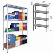 Стеллаж металлический ПРАКТИК «MS», 1850х1000х400 мм, 4 полки, MS 185/100х40/4