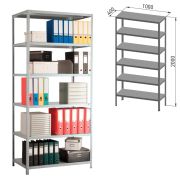 Стеллаж металлический ПРАКТИК «MS», 2000х1000х400 мм, 6 полок, MS 200/100х40/6