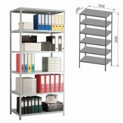 Стеллаж металлический ПРАКТИК «MS», 2000х1000х600 мм, 6 полок, MS 200/100х60/6