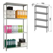 Стеллаж металлический ПРАКТИК «MS KD», сборная стойка, 1950х1000х500 мм, 4 полки, MS 200/100х50/4