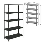 Стеллаж металлический BRABIX «ГРАФИТ MS KD-180/40-5», лофт, 1800х1000х400 мм, 5 полок, 291269, S240BR144593