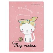 Блокнот МАЛЫЙ ФОРМАТ (106х148 мм) А6, 32 л., сшивка, клетка, BRUNO VISCONTI, Soft Touch, кремовый блок 70 г/м2, «КОТЕНОК», 7-32-001/04