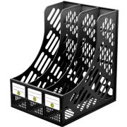 Лоток для бумаг вертикальный DOLCE COSTO 3 секции черный