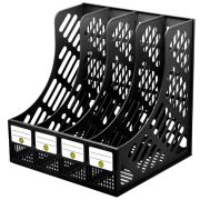 Лоток для бумаг вертикальный DOLCE COSTO 4 секции черный