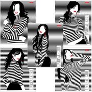 Тетрадь А5 48 л. HATBER скоба, клетка,обложка картон, «Удивительные Девушки» (5 видов в спайке), 48Т5В1