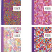 Тетрадь А5, 96 л., HATBER, гребень, клетка, глянцевая ламинация, «Color touch», 96Т5лВ1гр