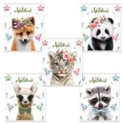 Тетрадь А5, 48 л., ПЗБМ, скоба, клетка, конгрев, выборочный TWIN лак, «Звери ми-ми-ми» (5 видов), 027026