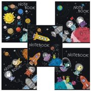 Тетрадь А5 48 л. ПЗБМ, скоба, клетка, конгрев, выборочный TWIN лак, «Полетели!» (5 видов), 028047