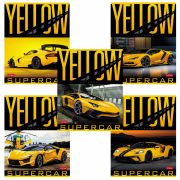 Тетрадь А5 48 л. HATBER скоба, клетка, обложка картон, «YELLOWsupercar» (5 видов в спайке), 48Т5В1