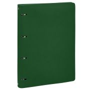 Тетрадь на кольцах БОЛЬШАЯ А4 (240х310 мм), 120 листов, под кожу, клетка, BRAUBERG «Joy», зелёный/светло-зелёный, 404508