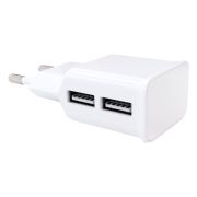 Зарядное устройство сетевое (220 В) RED LINE NT-2A, 2 порта USB, выходной ток 2,1 А, белое, УТ000009405