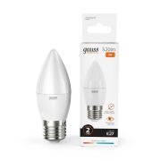 Лампа светодиодная GAUSS, 8(75)Вт, цоколь Е27, свеча, теплый белый, 25000 ч, LED B37-8W-3000-E27, 33218