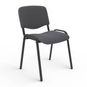Стул для персонала и посетителей «ИЗО», черный каркас, серая ткань, В-3/С-71 меланж