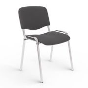 Стул для персонала и посетителей «ИЗО», хромированный каркас, ткань серая С-73, В-40