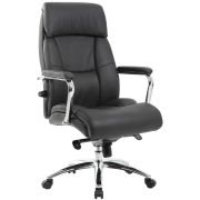 Кресло из натуральной кожи BRABIX PREMIUM «Phaeton EX-502», хром, черное, 530882
