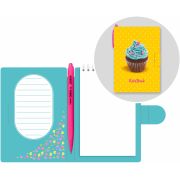 Блокнот с ручкой Lamark Sweet Caramel, 105х150 мм, ручка автоматическая OilPen, внутренний блок на гребне