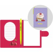 Блокнот с ручкой Lamark Sweet Cherry, 105х150 мм, ручка автоматическая OilPen, внутренний блок на гребне