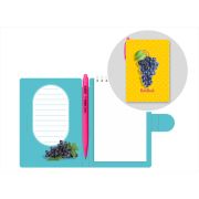 Блокнот с ручкой Lamark «Виноград», 105х150 мм, внутренний блок белый, 50 л., на гребне