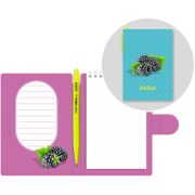 Блокнот с ручкой Lamark Ежевичка, 105х150 мм, ручка автоматическая OilPen, внутренний блок на гребне