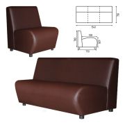 Диван мягкий трехместный «Клауд», «V-600», 1540х750х780 мм, без подлокотников, экокожа, коричневый