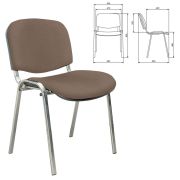 Стул для персонала и посетителей «ИЗО», хромированный каркас, ткань бежевая С-39