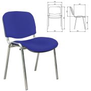 Стул для персонала и посетителей «ИЗО», хромированный каркас, ткань синяя С-06