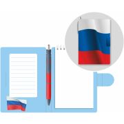 Блокнот с ручкой Lamark «Триколор», 105х150 мм, внутренний блок белый, 50 л., на гребне