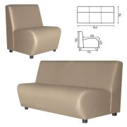 Диван мягкий трехместный «Клауд», «V-600», 1540х750х780 мм, без подлокотников, экокожа, бежевый