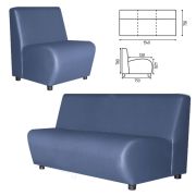 Диван мягкий трехместный «Клауд», «V-600», 1540х750х780 мм, без подлокотников, экокожа, голубой