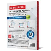 Пленки-заготовки для ламинирования МАЛОГО ФОРМАТА, А6, КОМПЛЕКТ 100 шт., 60 мкм, BRAUBERG, 531784