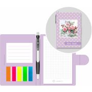 Блокнот-органайзер Lamark Bouquet,105х150 мм, ручка, пласт.закладки, вн.блок на склейке, клетка