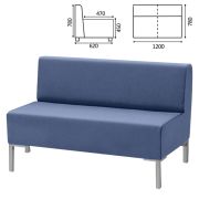 Диван мягкий двухместный «Хост» М-43, 1200х620х780 мм, без подлокотников, экокожа, голубой