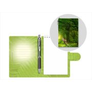*Блокнот с ручкой Lamark Forest, 105х150 мм, ручка автоматическая OilGelPen, внутренний блок на спирали