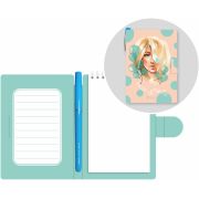 Блокнот с ручкой Lamark Бирюза, 105х150 мм, ручка, внутренний блок на гребне