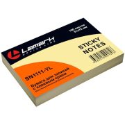 Бумага для заметок с клеевым краем 51x76 мм, 100 л., желтая пастель, Lamark