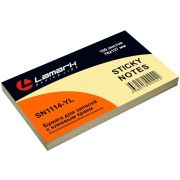 Бумага для заметок с клеевым краем 76x127 мм, 100 л., желтая пастель, Lamark