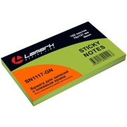 Бумага для заметок с клеевым краем 76x127 мм, 100 л., неон зеленая, Lamark