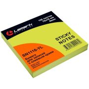 Бумага для заметок с клеевым краем 76x76 мм, 100 л., неон желтая, Lamark