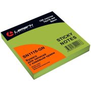 Бумага для заметок с клеевым краем 76x76 мм, 100 л., неон зеленая, Lamark