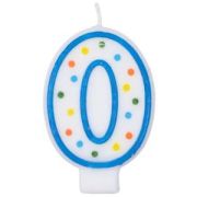 Праздничная свеча цифра «0» высотой 7,6 см