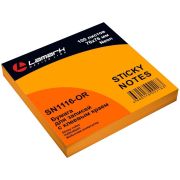 Бумага для заметок с клеевым краем 76x76 мм, 100 л., неон оранжевая, Lamark